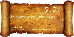 Francsovics Dániel névjegykártya